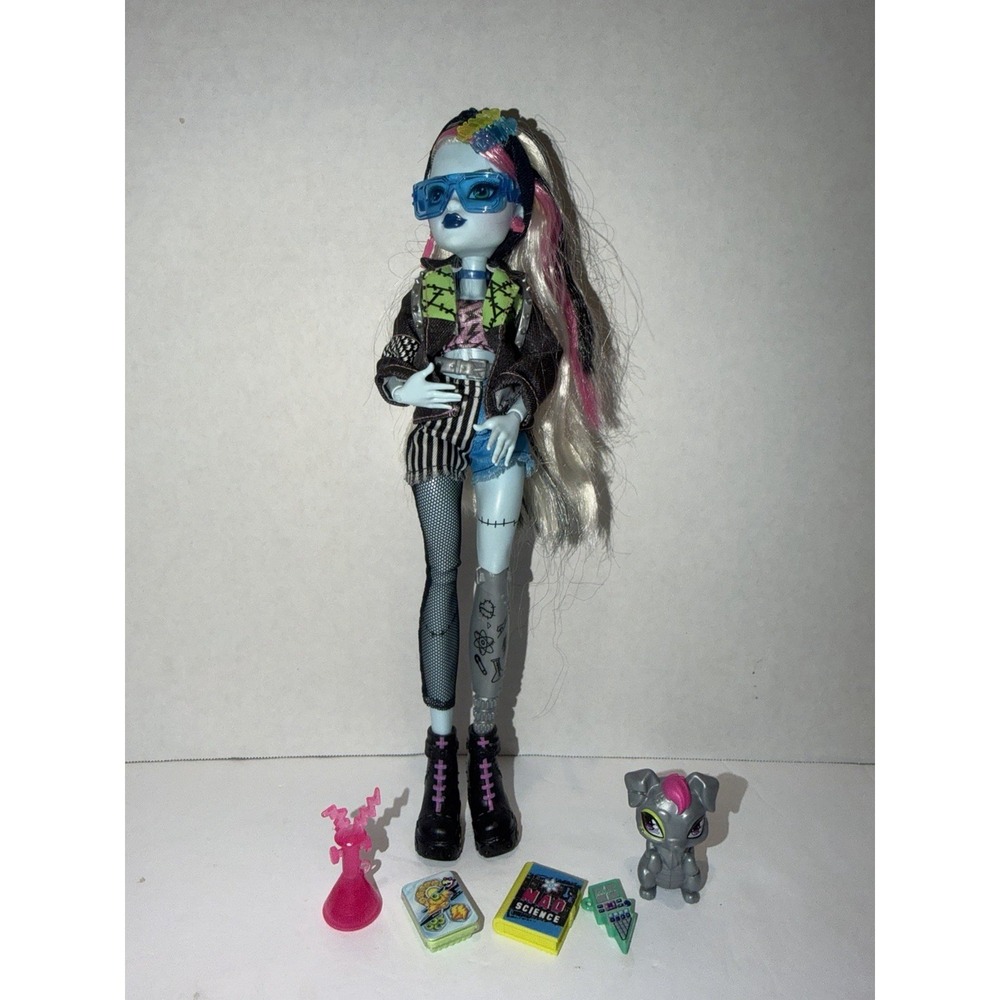 Monster High Frankie Stein Doll in Denim Jacket & Shorts W/accesories